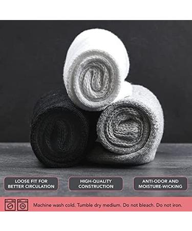Diabetic Socks 6 Pairs, White Crew Socks for Men & Women, Loose Fit Non-Binding, Made in USA - Medium - Buy Online on GoSupps.com