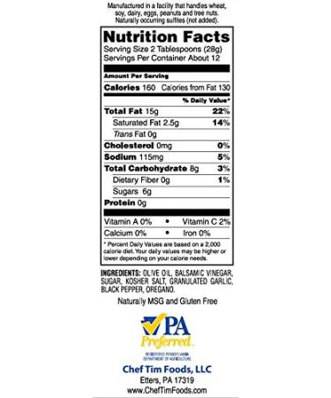 Chef Tim's Sweet Balsamic Vinaigrette 12.7 oz. (Pack of 3) - Salad Dressing & Marinade | No Refrigeration Needed - Buy Online on GoSupps.com
