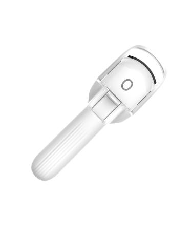 Heated Eyelash Curler Portable Lash Curling Tool - Rapid Heat-up Eye Lash Curler with Temperature Control 3 Modes Silicone Pad for Quick Natural Eye Lashes White