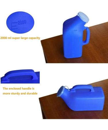 Urinals for Men and Elderly 2000ml Plastic Bedpan Bottle with Lid Spill Proof Urinary Bottle Male Urinal Pee Bottle Travel Camping Urine Collection Containers 2 Pack - Buy Online on GoSupps.com