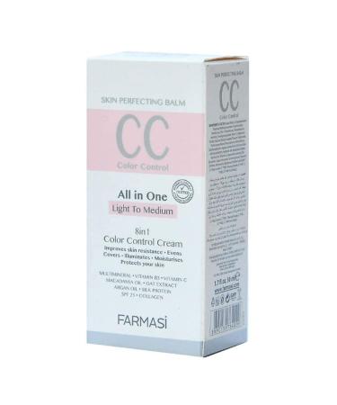 Farmasi CC Cream with Multi-Minerals | Natural Flawless Finish | Medium to Full Coverage | SPF 25 | All-Day Hold | 50 mL (Light to Medium) - Buy Online on GoSupps.com