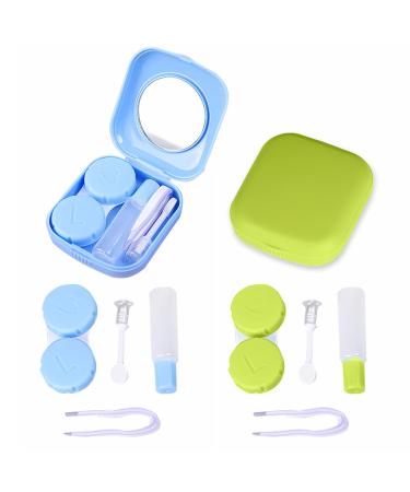 XPEX 2 pieces of contact lenses container contact lenses in use contact lens container plastic container with tweezers and suction cup travel set for outdoor activities reusable (2 colors) - Buy Online on GoSupps.com