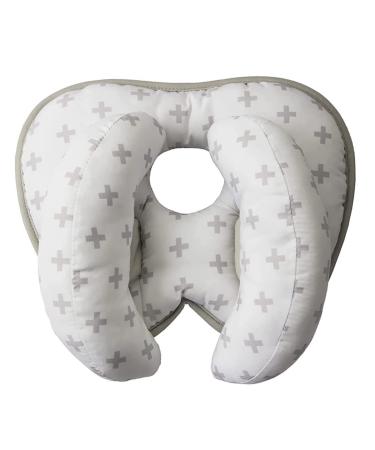 Baby neck pillow adjustable baby neck pillow cartoon U -shaped pillows for head and neck support pillow for car seat stroller - white
