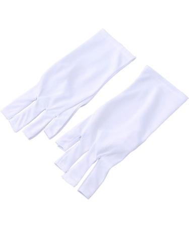 FRCOLOR 3 Pairs Gel Manicure Gloves Chinese Wooden Pillow Uv Shield Glove Silicone Ear Display Nail Cotton Glove Anti Uv Glove Half-Finger Gloves White Thin Section - Buy Online on GoSupps.com