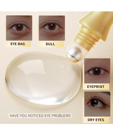 Under Eye Roller Serum for Dark Circles and Puffiness | Eye Cream Roller with Massaging Balls for Fine Lines | Hydrating, Brightening, and Firming Formula - Buy Online on GoSupps.com