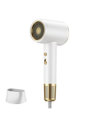 Numoya Hair Dryer Numoya Jetspeed Hair Dryer Blow Dryer with Diffuser for Curly Hair Portable Hair Dryers for Women Travel for Home Travel Salon (White)
