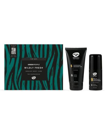 Green People for Men Wildly Fresh Skin Care Duo| Natural & Organic Men s Body Wash & Deodorant Gift Set | Refreshing Cooling Mint | SLS Free Paraben Free & Ethanol Free | Cruelty Free & Vegan