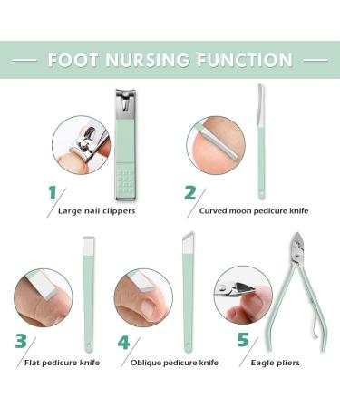 Professional Green Manicure and Pedicure Set - Nail Clippers Included - Buy Online on GoSupps.com