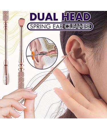 Dual Head Spring Ear Cleaner - 3 Pack Stainless Steel Earwax Removal Tool for Kids and Adults - Buy Online on GoSupps.com