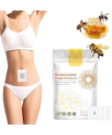 10/20/30Pcs Bee Venom Slimming Patches - Bee Venom Lymphatic Drainage Slimming Patches - Bee Venom Lymphatic Drainage Shaping Belly Stickers for Women & Men - Body Curves Shaping Pads for Weight Loss (1Pack - 10Pcs)