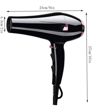 Household Hair Dryer Negative Ion Hot and Cold Air Blower Home Hair Salon High Power Wall-Mounted Black Hair Dryer - Buy Online on GoSupps.com