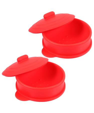 Healeeved 2 pieces silicone pot wax bowl for warmer reusable wax stuffs silicone wax stuff wax shells anti-drop bowl round pot hair removal silicone pot silica