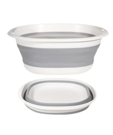 Foldable Wash Basin - Outdoors Col-lapsible Multiuse Wash Tub | Col-lapsible Dish Tub Portable Sink | Hangable Folding Laundry Tub | Camping Dish Tub | Portable Wash Dish Basin Grey