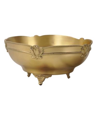Fruit Bowl Brass Handmade Retro Golden Lotus Decorative Fruit Plate Storage Plate Living Room Decorative Kitchenware Gift 26x26x13cm
