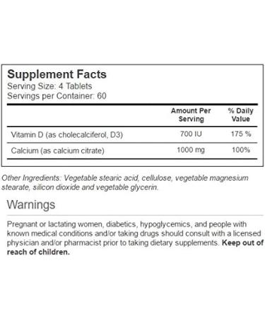 Vitacost Calcium Citrate with Vitamin D3- 1000mg - 240 Tablets | Bone Health Support - Buy Online on GoSupps.com