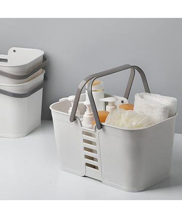 Dijiusidy Portable Shower Basket - Versatile Plastic Cleaning Bag with Handle for Bathroom & Household Storage - Ideal for Warehouse Organization - White - Buy Online on GoSupps.com