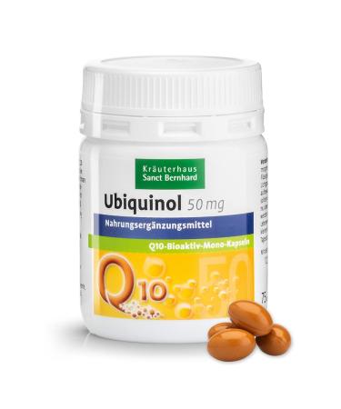 SANCT BERNHARD Sanct Bernhard Ubiquinol 50mg Q10 Bioactive Mono-Capsules 100% Natural obtained by fermentation of superior quality chromatographically purified yeast (KANEKA Ubiquinol ) 75 capsules
