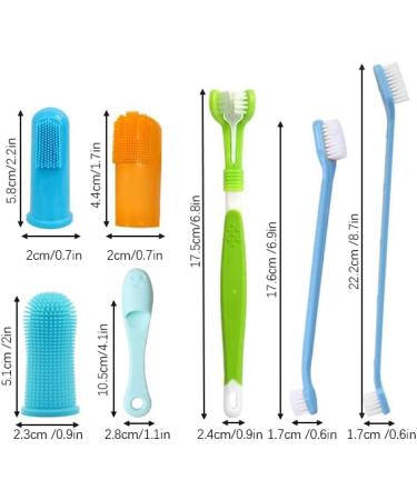 Luntskt 14-Piece Dog Toothbrush Set | Triple & Double-Headed Brushes | Finger Toothbrushes for Optimal Pet Dental Care - Buy Online on GoSupps.com