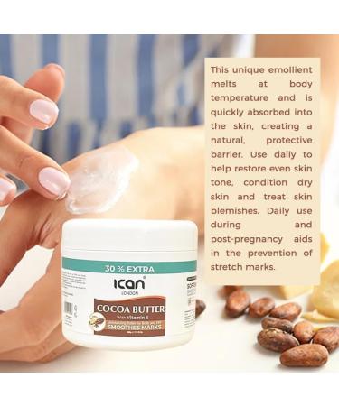ican London Cocoa Butter With Vitamin E 24hr Moisturizing Smoothes Marks & DIY Use 500g - Buy Online on GoSupps.com