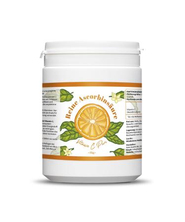 Vitamin C pure 1kg - vitamin C powder - pure ascorbic acid - 1000 days stock x 1000mg highly dose - with measuring spoon - vegan - premium quality - Buy Online on GoSupps.com