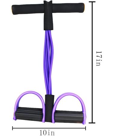 Multifunction Tension Rope - 6-Tube Elastic Yoga Pedal Puller Resistance Band | Natural Latex Fitness Equipment for Abdomen Waist Arm & Leg Stretching - Purple - Buy Online on GoSupps.com