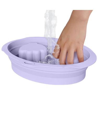 Soak Off Bowl bol de dissolvant pour vernis gel et poudre de trempage | Bac de manucure pliable bol de nettoyage pour salon de manucure et usage domestique Lila