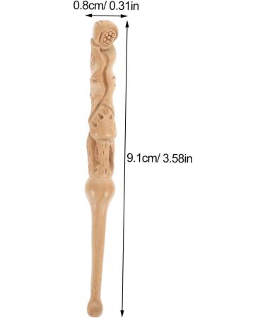 COOLHIYA Convenient Ear Cleaning Tool Portable Ear Scoops Carved Wood Earwax Remover Non-Burrs Reusable Safe for Skin - Buy Online on GoSupps.com