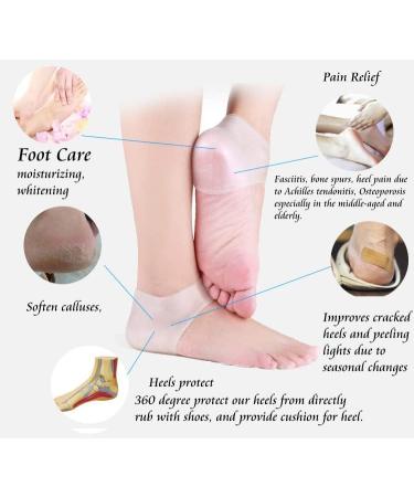 Heel Pain Relief: 6 Pack Gel Heel Cups and Socks for Cracked Feet - Blister Prevention & Support - Buy Online on GoSupps.com