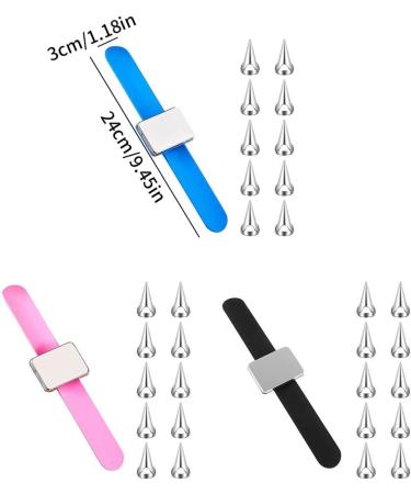 10 Pieces Hair Parting Ring with Magnetic Pin Holder Wrist Adjustable Pinky Hair Parting Tool Metal Braiding Rings for Parting Hair Hair Selecting Tools (Blue) - Buy Online on GoSupps.com
