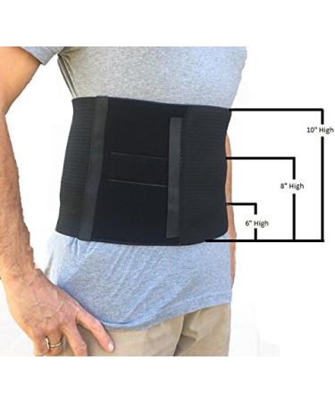 Alpha Medical Abdominal Binder Support Wrap - Standard Length Black 10 High | Hernia Support and Reduction Device - Up to 50 Inch - Buy Online on GoSupps.com