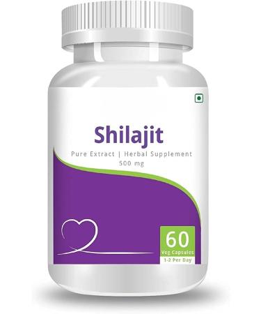 TU Shilajit Pure Extract for Youth and Stamina 500 mg 60 Veggie Capsules - Pack of 1