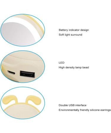 HURRISE Lighted Mirror Lightweight Mirror with Lights Travel Mirror 3000mAh USB Power Bank Compact Mirrors Travel Use for Home Use Touch Up Daily Use (Yellow) - Buy Online on GoSupps.com
