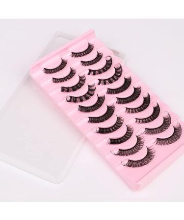 Eyelashes Russian Strip Lashes Natural Fluffy Wispy D Curly Effect Hybrid Strip Lashes Look Like Extensions 10 Pairs (MIX-H5) - Buy Online on GoSupps.com