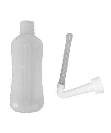 Neti Pot Sinus Rinse Bottle Silicone ABS Manual Nose Wash Cleaner Nasal Irrigation for Adults Kids with Salt Packets Pressure Sticker Thermometer Light Blue (310ML White)