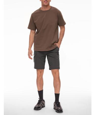 Shop Waspornow Men's Zip-Off Hiking Trousers | Breathable Fast-Drying Trekking Pants with 5 Pockets - XL Dark Gray - Buy Online on GoSupps.com