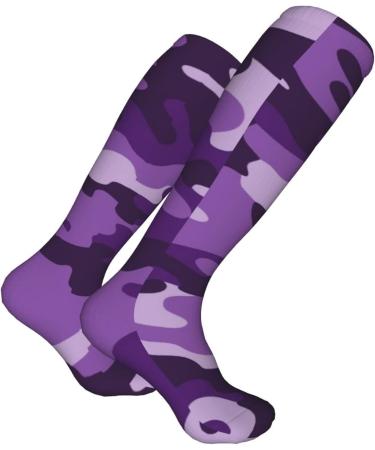 Violet Camo Compression Socks for Women & Men | 15-20 mmHg Circulation Support for Running & Cycling - Buy Online on GoSupps.com