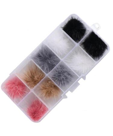 3D Nail Pompoms 10pcs Detachable Fluffy Nail Pom Balls Colorful Magnetic Plush Charm for Nail Art Decoration Style 2