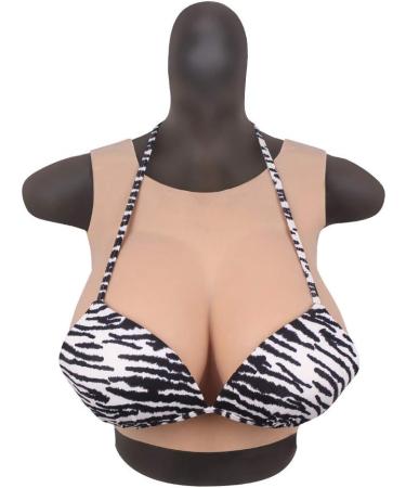 Fhuili Crossdressers Silicone Breasts - Natural Round Collar Design G Cup Fake Breasts for Transvestite Cosplay - Buy Online on GoSupps.com