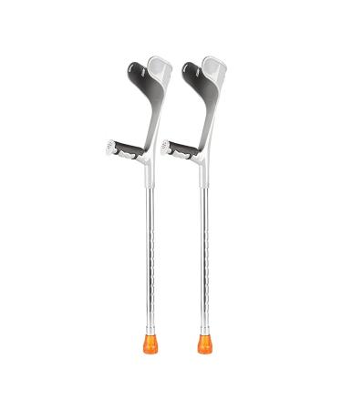 Safety Crutches Forearm Walking Sticks Adjustable Crutches 1 Pair Adult Walking Cane U-Shaped Elbow Rest Canes Comfortable Elderly Walker Comfortable Independence Grey