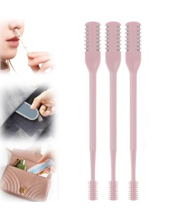 2 in 1 Nose Hair Trimmer Mini Double Sided Portable Nasal Hair Cutter Manual 360 Rotating Nose Hair Remover Tools for Men and Women /1629 Pink
