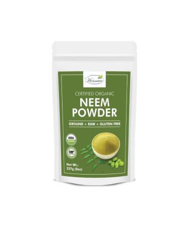 Organic Neem Powder| Ayurvedic Herb for Skin and Hair | Resealable Zip Lock Pouch | USDA Organic| Pure & Natural Neem Powder for Drinking| Dried Neem Leaves Powder| 227 Grams (8 OZ) 8.01 Ounce (Pack of 1)