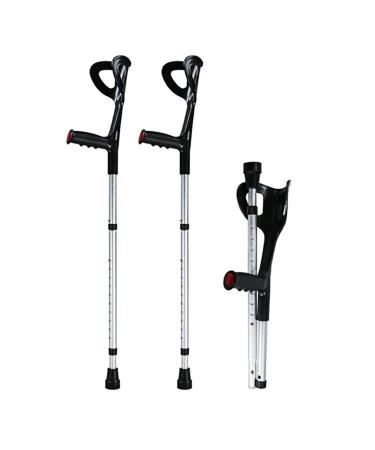 LINYUES Forearm Crutches Comfort Handle 10 Gears Adjustable Lightweight Handle to Ground Height 92 Cm-115 cm Folding Stretch Adult Crutch 1pcs (Size : 2pcs) (1pcs)