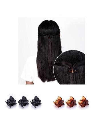 Mini Hair Clips Set - 24 Small Plastic Hair Clips for Women & Girls - Brown & Black - Buy Online on GoSupps.com