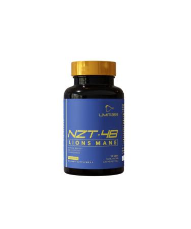 NZT-48 Premium Brain Booster - Lions Mane Supplement Capsules - Nootropic Brain Supplement for Memory Focus Natural Energy - Caffeine Free Phosphatidylserine 30 Servings 30 Count (Pack of 1)