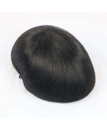 100% Human Hair Wigs for Men - Remy Hair Replacement 8x10 Fine Mono Toupet with Thin Skin Perimeter (#1B) - Buy Online on GoSupps.com