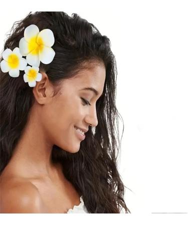 ZSPERKLA 3PCS Hawaiian Flower Hair Clips White Flower Clips Bridal Wedding Party Beach Hair Accessories - Buy Online on GoSupps.com