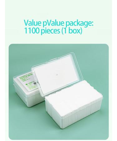 100% Vegetable Fiber Cotton Pads - Hypoallergenic Lint-Free Makeup Remover Squares (1100 Count - Buy Online on GoSupps.com