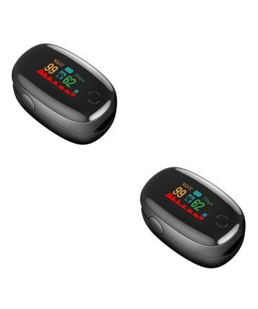 Healvian 2st finger clip- oxygen measuring device pulse stroke finger pulse measuring device saturation mini pulse made of plastic finger- The blood portable paragraph 3x5.9cmx2pcs
