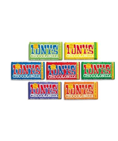 Tony's Chocolonely Chocolate 7 x 180g Bars Mixed Case Tasty And Twisty Treat Gift Hamper For Birthday Christmas Sold By Kidzbuzz