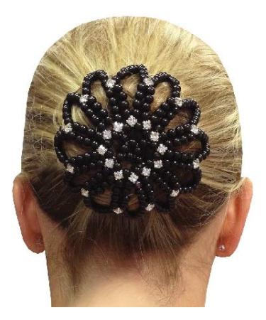 Handmade Elastic Crochet Mesh Bun Cover with Rhinestone Holder - Set of 4 | Perfect for Ballet, Dance, Sports, and Daily Wear - Buy Online on GoSupps.com